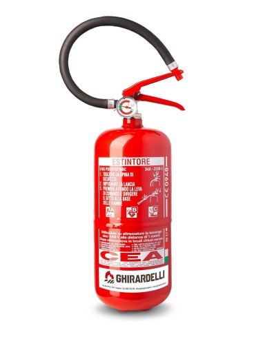 Portable, powder fire extinguisher, 6 kg
